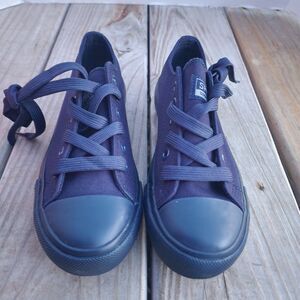 Womens Ladies Sz5 Navy Blue Sports Sport Shoes Plimsolls Canvas Low Top Sneakers